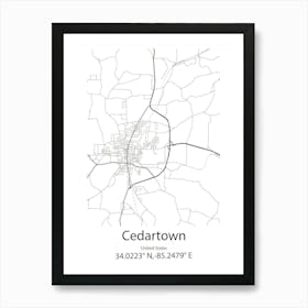 Cedartown,United States Minimalist Map Art Print