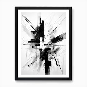Fragments Abstract Black And White 2 Art Print