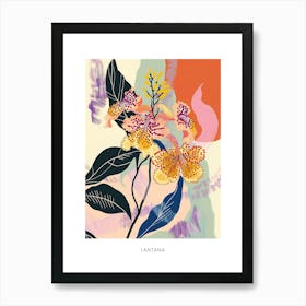 Colourful Flower Illustration Poster Lantana 2 Art Print