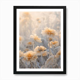 Frosty Botanical Marigold 1 Art Print