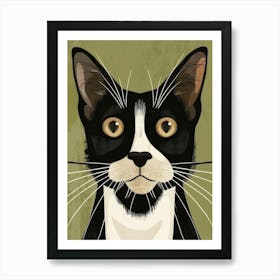 Black And White Cat 27 Art Print