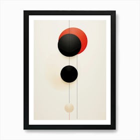 Black And Red Circles Art Print