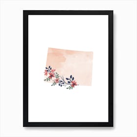 Colorado Watercolor Floral State Art Print