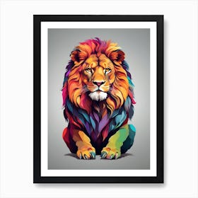 Colorful Lion 3 Art Print