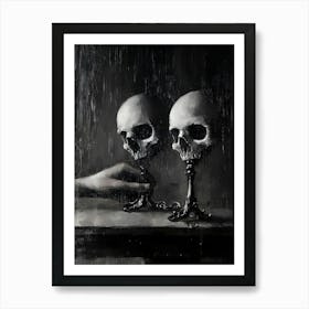 Dark Gothic Two Skulls Poster