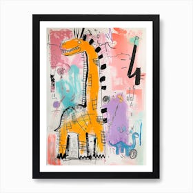 Abstract Dinosaur Graffiti Style Painting 2 Art Print