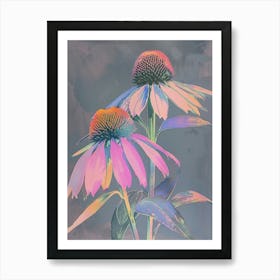 Iridescent Flower Coneflower 1 Art Print