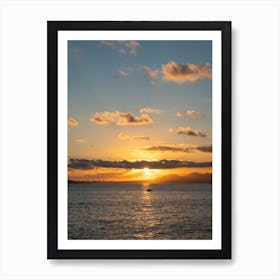 Mediterranean sunset magic, sea and sunlight Art Print