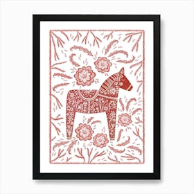 Swedish Dala Horse Red Art Print