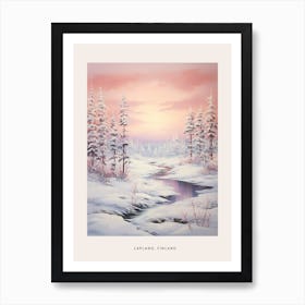 Dreamy Winter Painting Poster Lapland Finland 1 Art Print