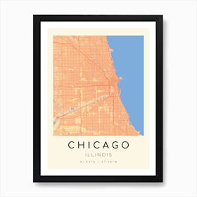 Chicago Map Print - Boucher style Art Print