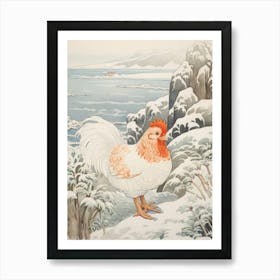 Winter Bird Painting Chicken 1 Art Print