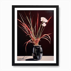 Bouquet Of Japanese Silver Grass Flowers, Autumn Fall Florals Painting 2 Art Print