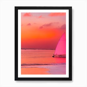 Rodney Bay Beach, St Lucia Pink Beach Art Print