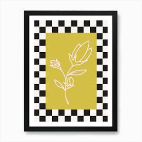 Modern Checkered Flower Poster  15 Art Print