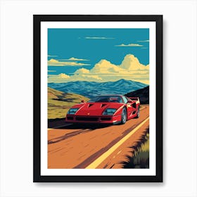 A Ferrari F40 In The The Great Alpine Road Australia 2 Art Print