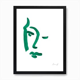 Green Portrait 4 Art Print