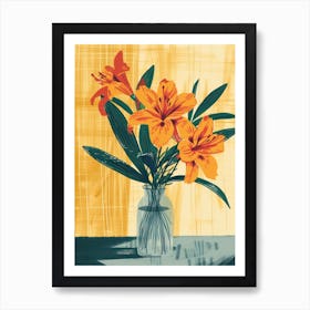 Azalea Flowers On A Table   Contemporary Illustration 4 Art Print