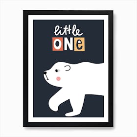 Little One Polar Bear Kids Art Print