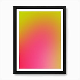 Bright Gradient Pink Yellow Aura Art Print