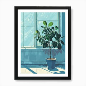 Potted Plant In Front Of Window 2 Art Print