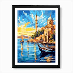 Ortaky Mosque Pixel Art 9 Art Print