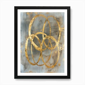 Gold Circles 9 Art Print