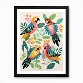 Folk Style Bird Painting Macaw 4 Art Print