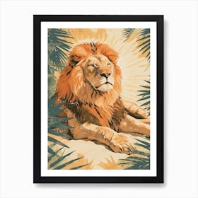 Barbary Lion Acrylic Painting 3 Art Print