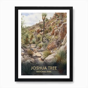 Joshua Tree National Park Watercolour Vintage Travel Poster 2 Art Print