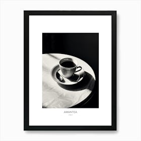 Poster Of Amantea, Italy, Black And White Photo 4 Art Print