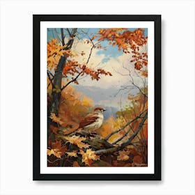 Fall Autumn Bird Forest Art Print