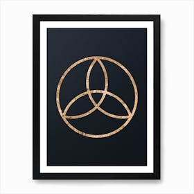 Abstract Geometric Gold Glyph on Dark Teal n.0110 Art Print