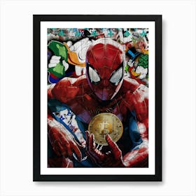 SpiderMan Bitcoin Art Print