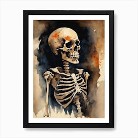 Vintage Halloween Gothic Skeleton Painting (16) Art Print