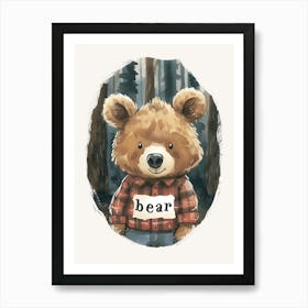 Bear In The Woods Kids and Nursery Art Print