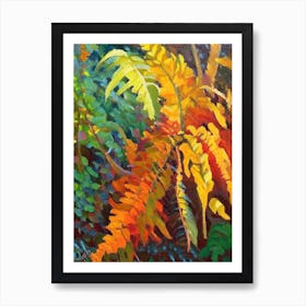 Autumn Fern Cézanne Style Art Print