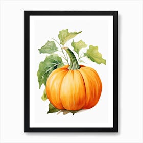 Long Island Cheese Pumpkin Watercolour Illustration 3 Art Print