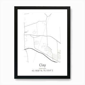 Clay Cross,United Kingdom Minimalist Map Art Print