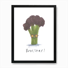 Broccoli Rockstar Art Print