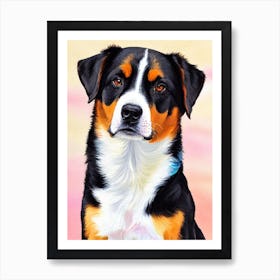 Entlebucher Mountain Dog Watercolour Dog Art Print