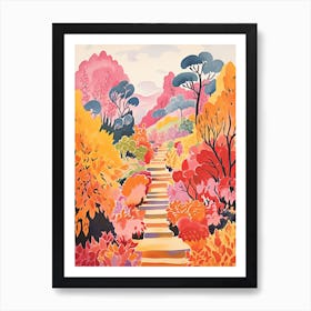 Garden Of The Gods, Usa, United Kingdom In Autumn Fall Illustration 2 Art Print