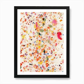 Abstract Modern Art, Splatters Painting with Oil Pastel Color Art Print. 1 Poster