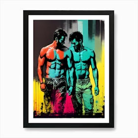 Two Men Standing Next To Each Other 1 Art Print