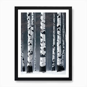 Birch Trees In Winter Art Print