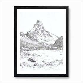 Alpamayo Peru Line Drawing 4 Art Print