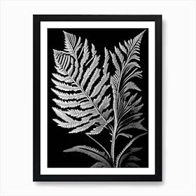Spruce Needle Leaf Linocut 1 Art Print