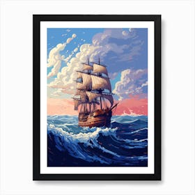 Sailing Ship In The Sea 2 Art Print