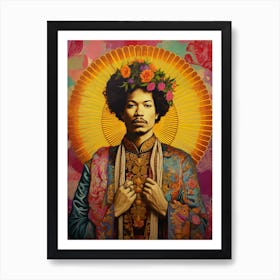 Jimi Hendrix Vintage Portrait 3 Art Print