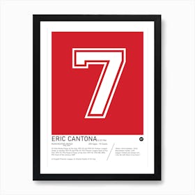 Eric Cantona Manchester Football Stats Art Print